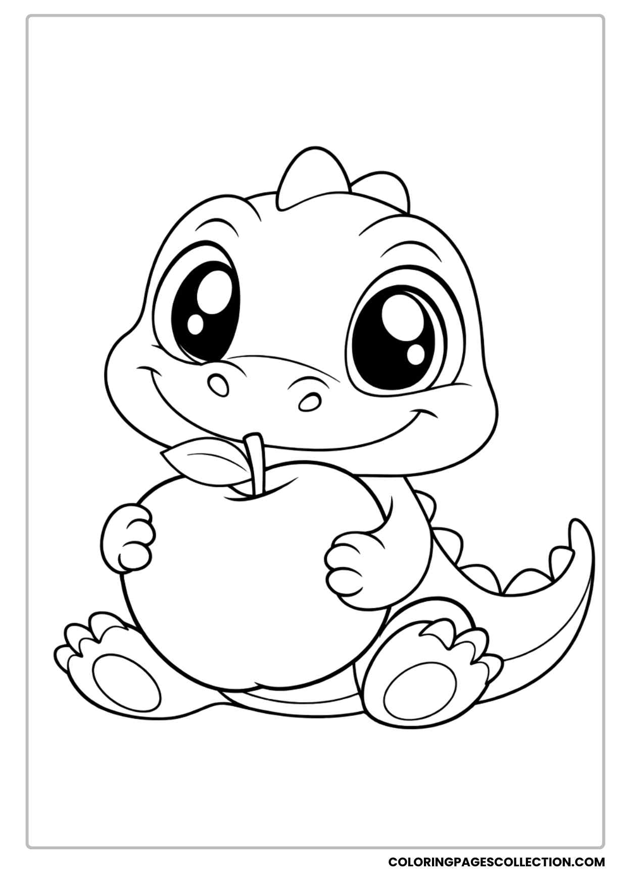 shy little alligator sitting sweetly coloring sheet