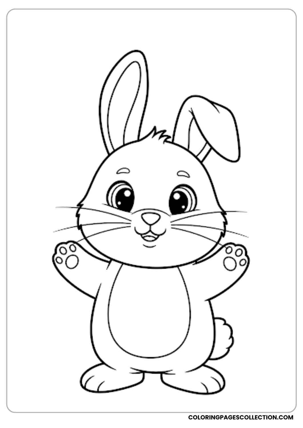 bunny standing with paws up coloring page