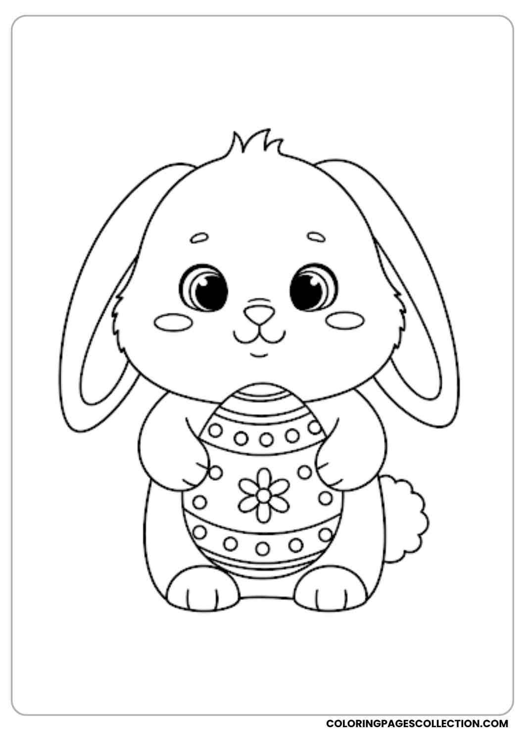 bunny holding easter egg coloring page