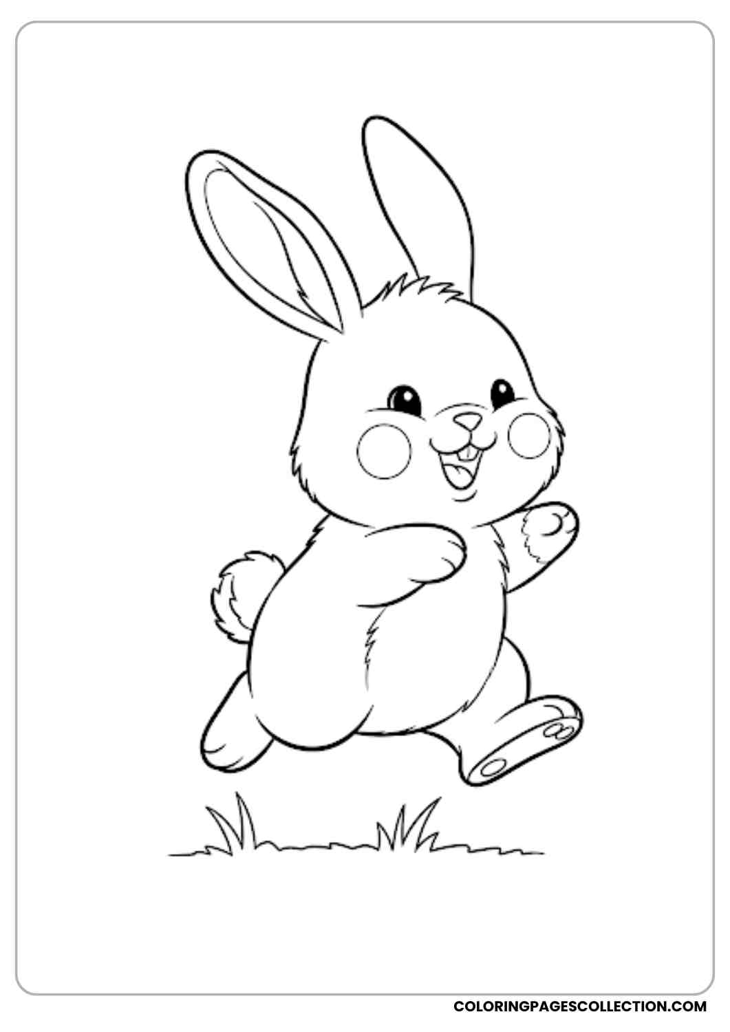 chubby bunny jumping happily coloring page