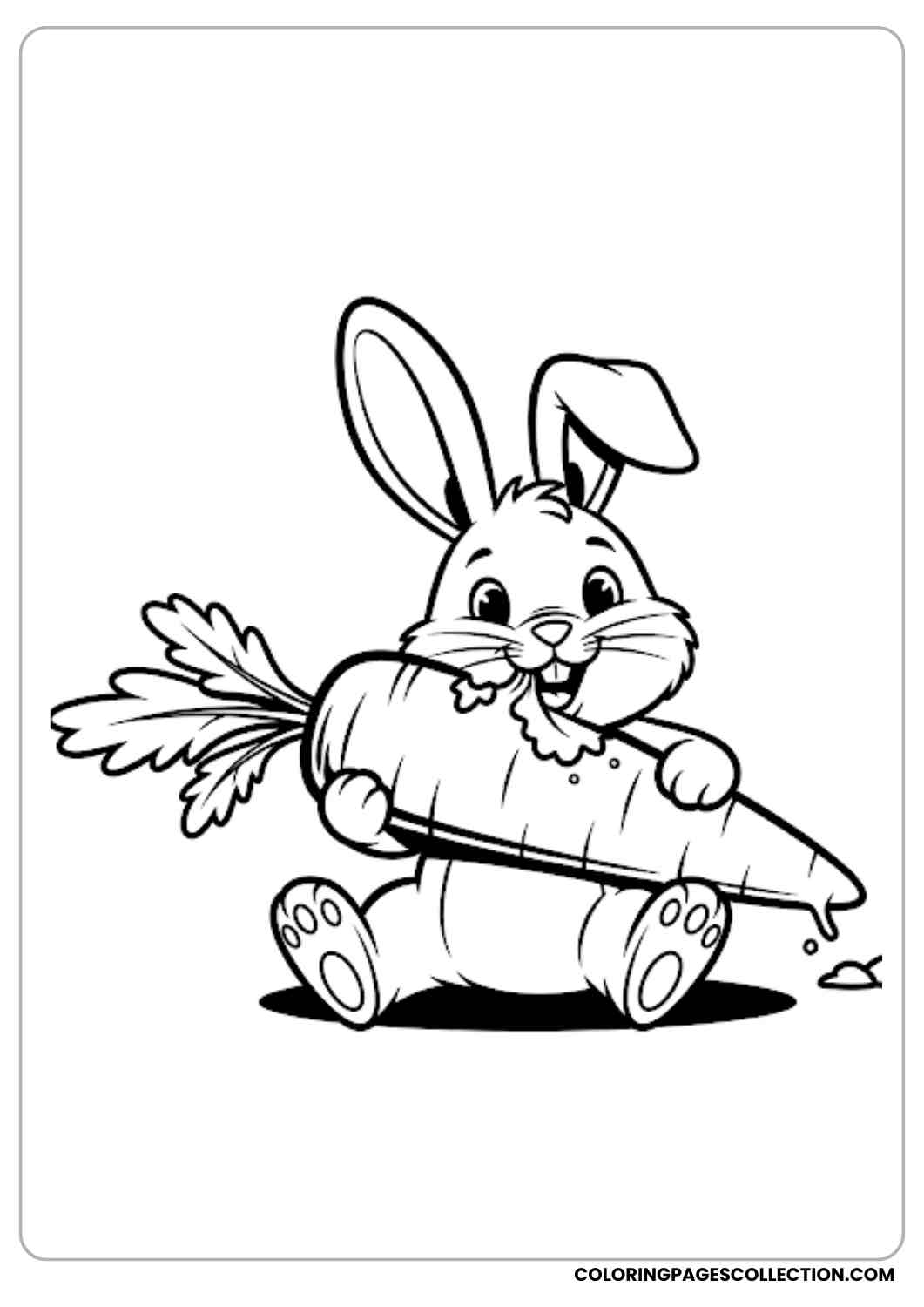 bunny munching on carrot coloring page