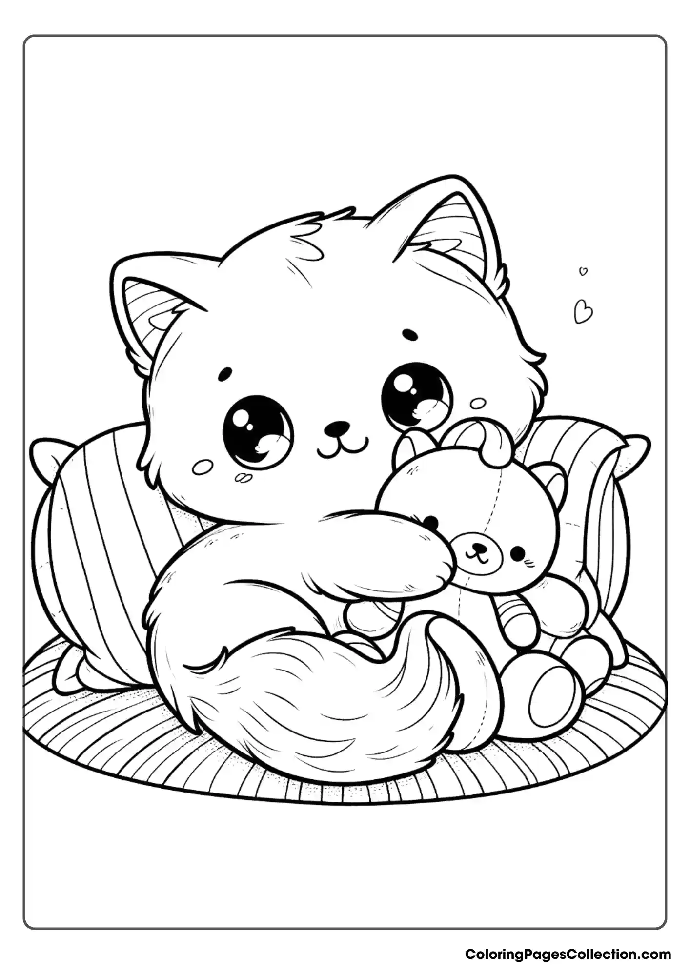 A Cute Cat Is Cuddling