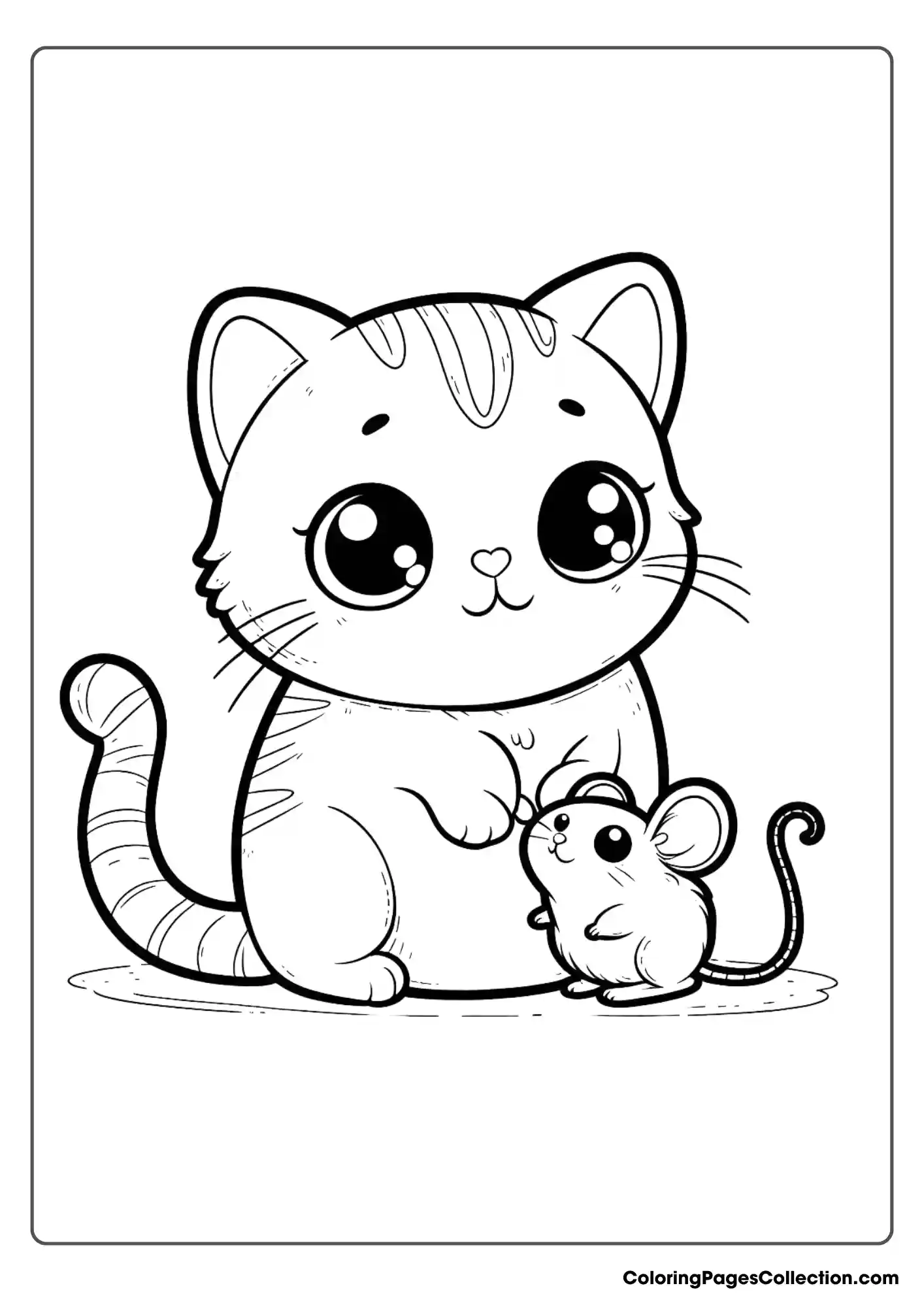 Cute Cat With A Tiny Mouse Friend