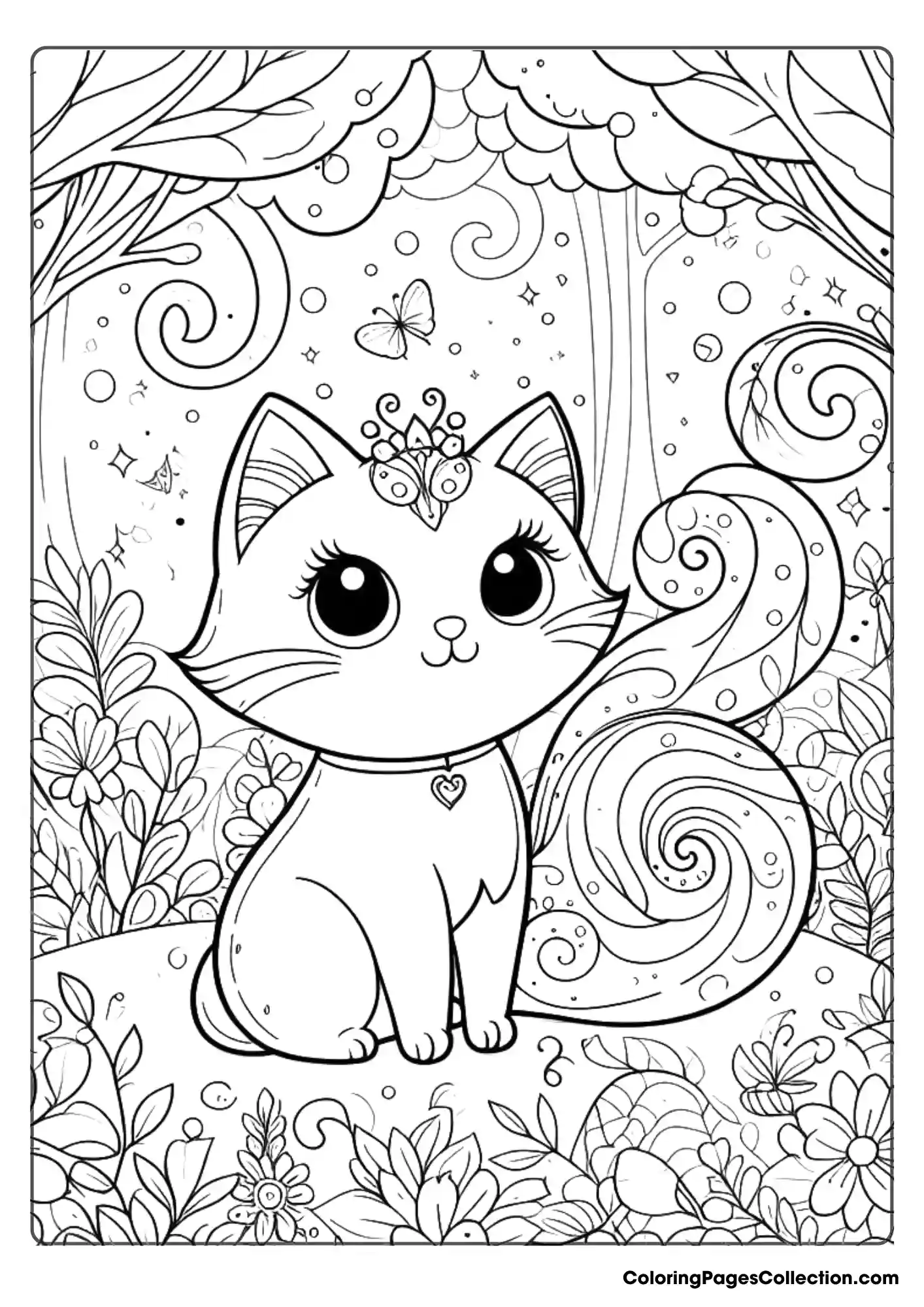 Cute Cat In A Whimsical