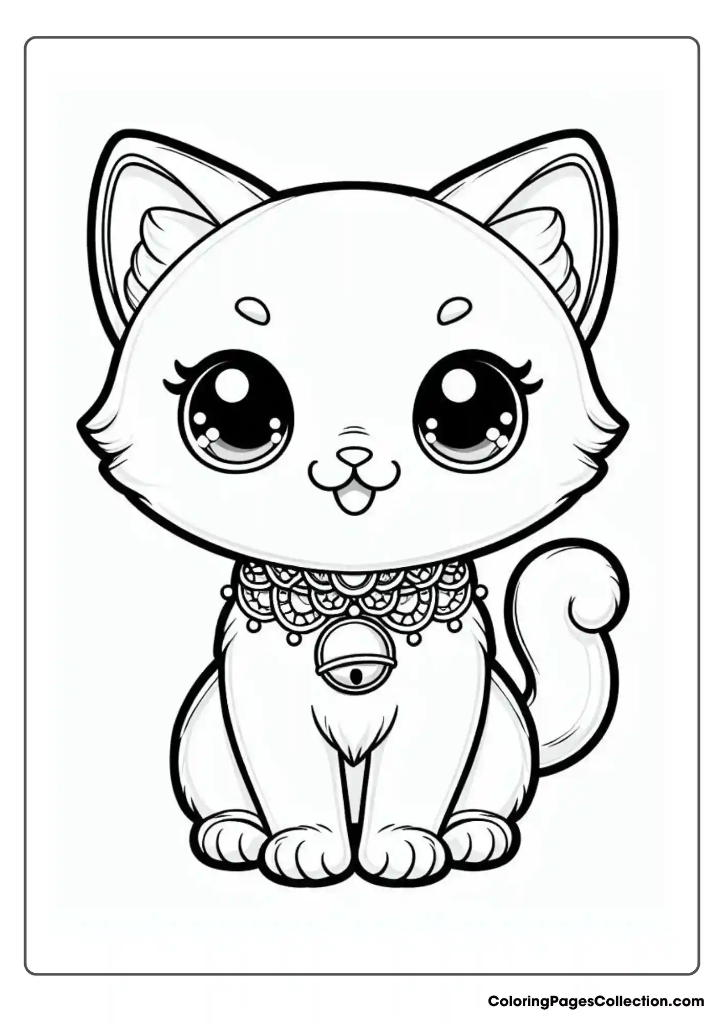 Cute Cat With A Decorative Collar