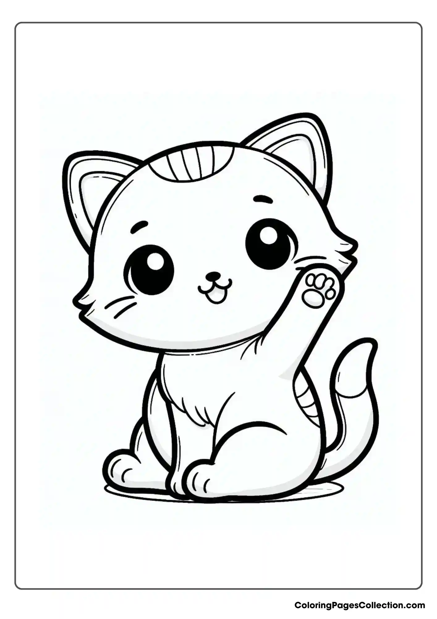 A Cute Cat Is Sitting Upright