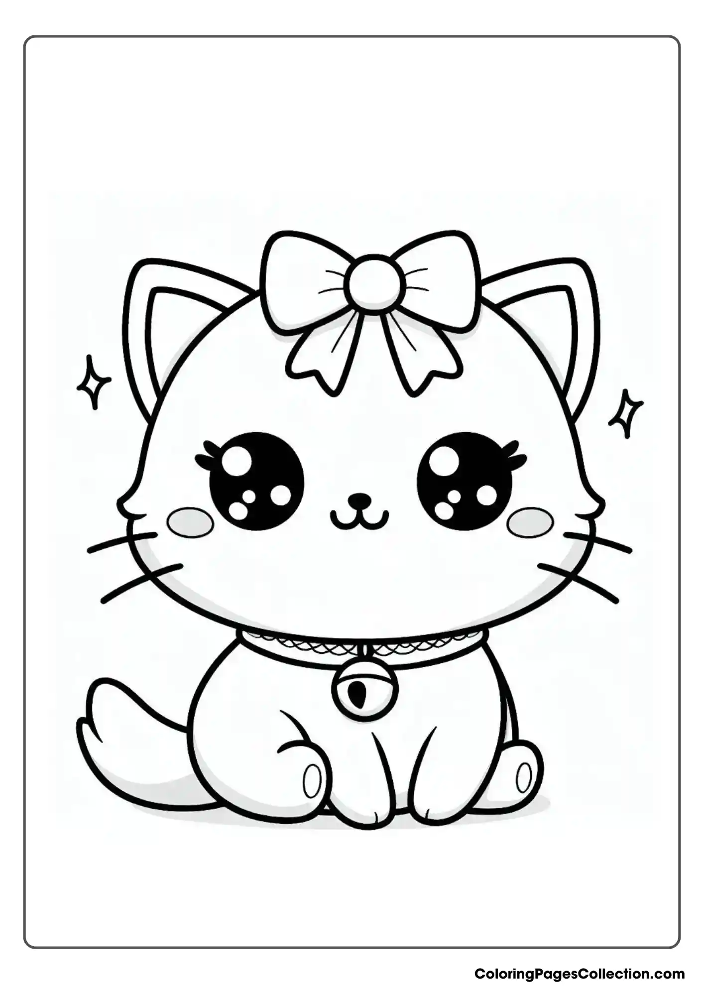 Cute Cat Wearing A Simple Bow