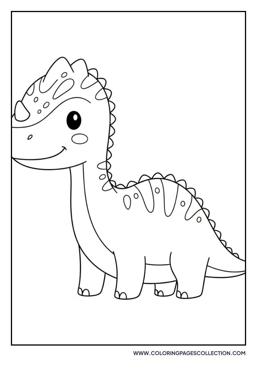 Cute Maiasaura Mama Dinosaur - Free Printable Line Art