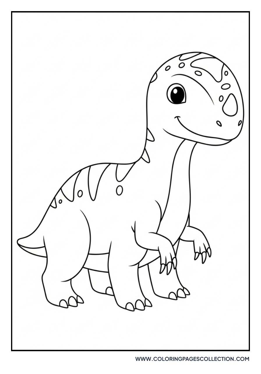 Cute Therizinosaurus with Long Claws - Free Printable Line Art