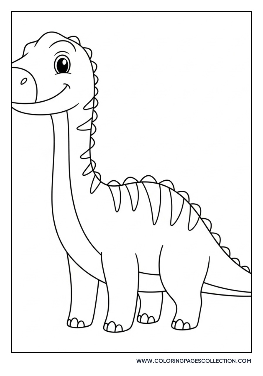 Friendly Giganotosaurus Outline - Free Printable Line Art