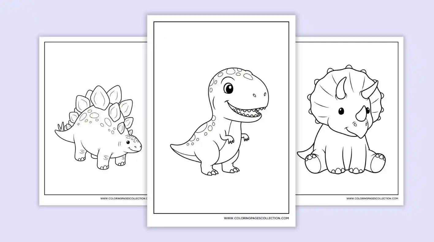 80+ free printable cute dinosaur coloring pages for kids & teachers