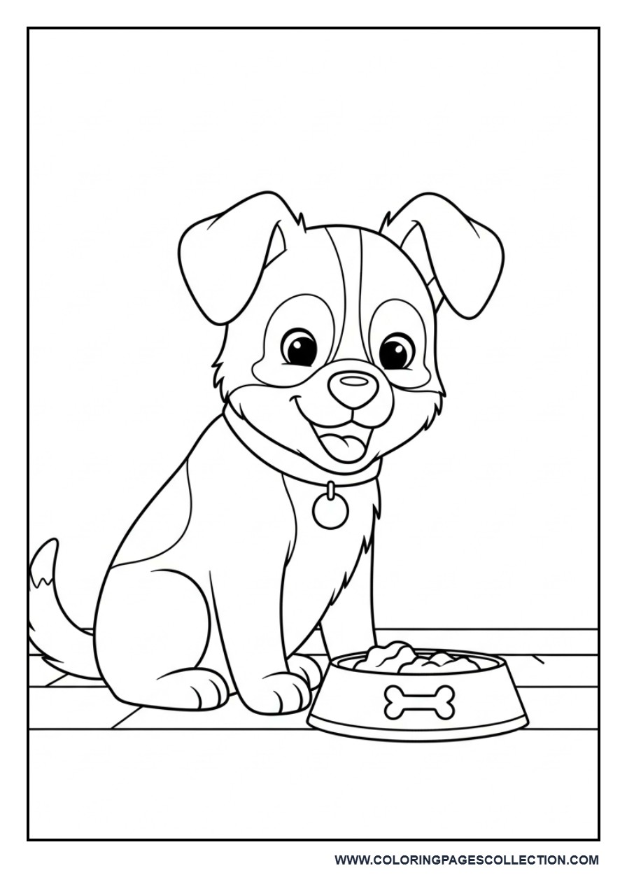 Dog Eating from Bowl