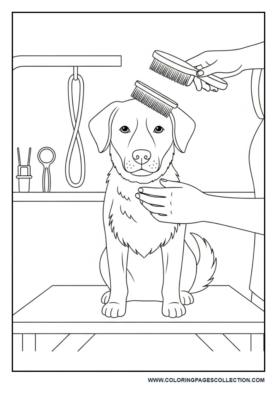 Dog Grooming Scene