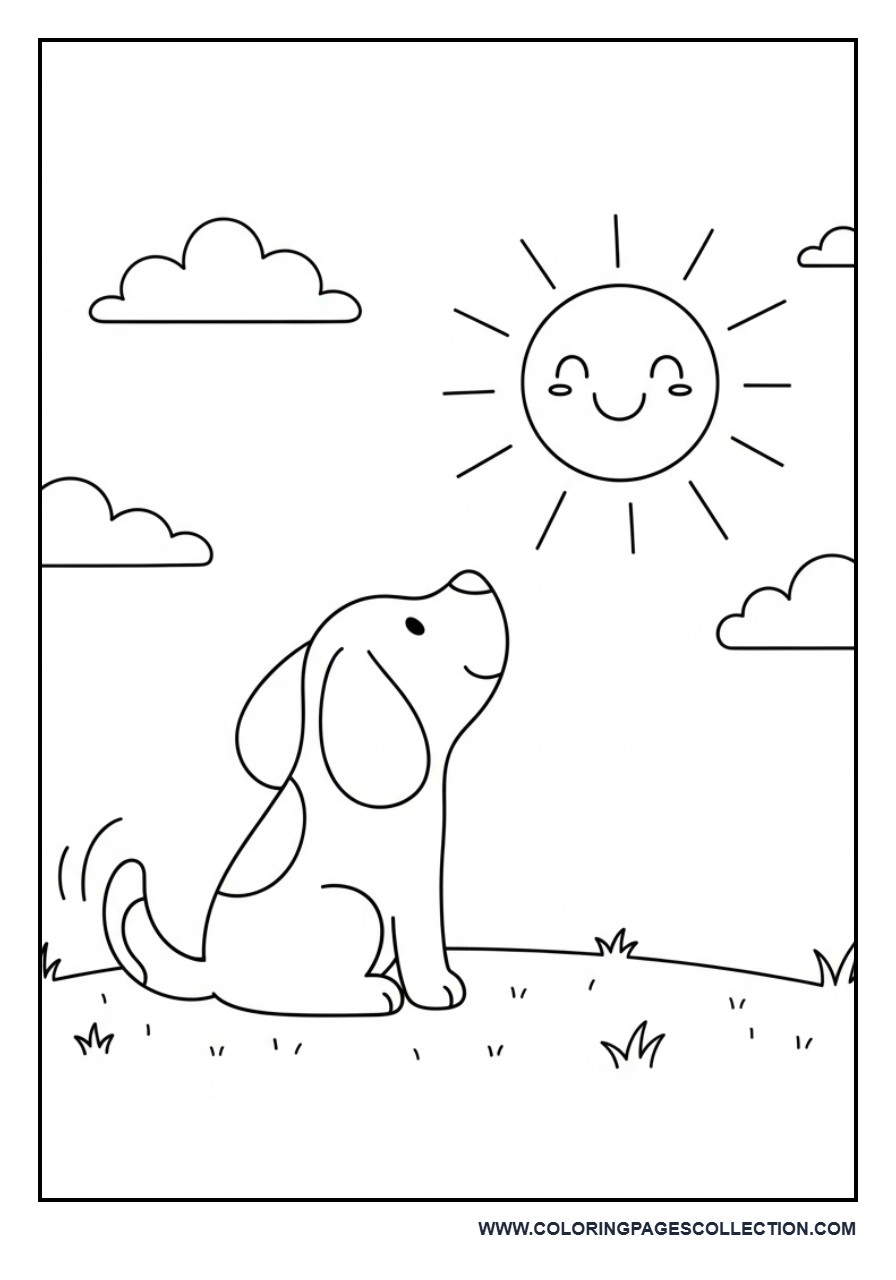 Dog Looking at Sun