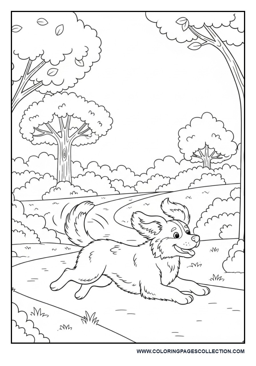 Dog Playing in Detailed Park