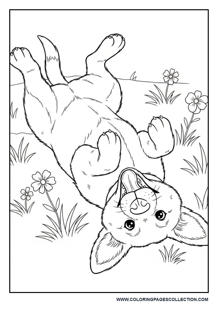 Dog Rolling on Ground