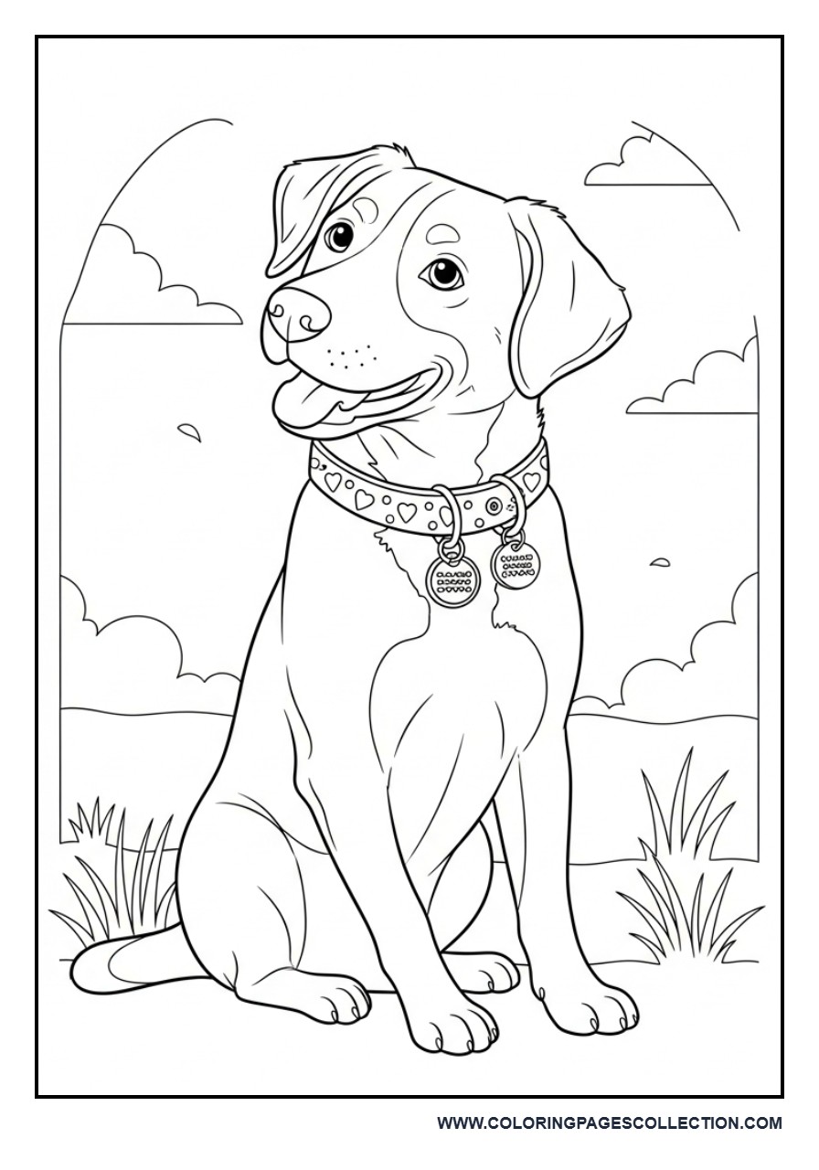 Dog with Decorative Collar