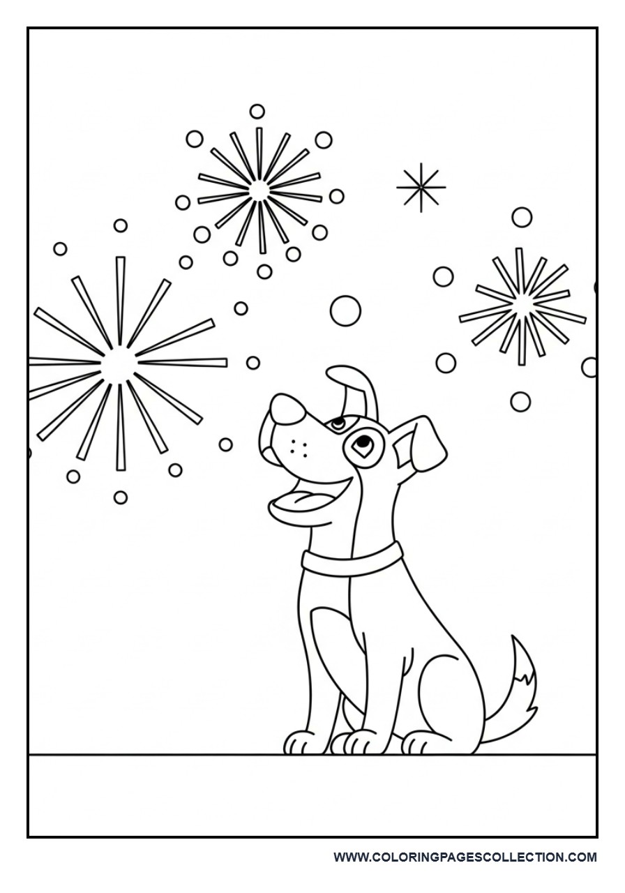 Dog with Fireworks (Festival Scene)
