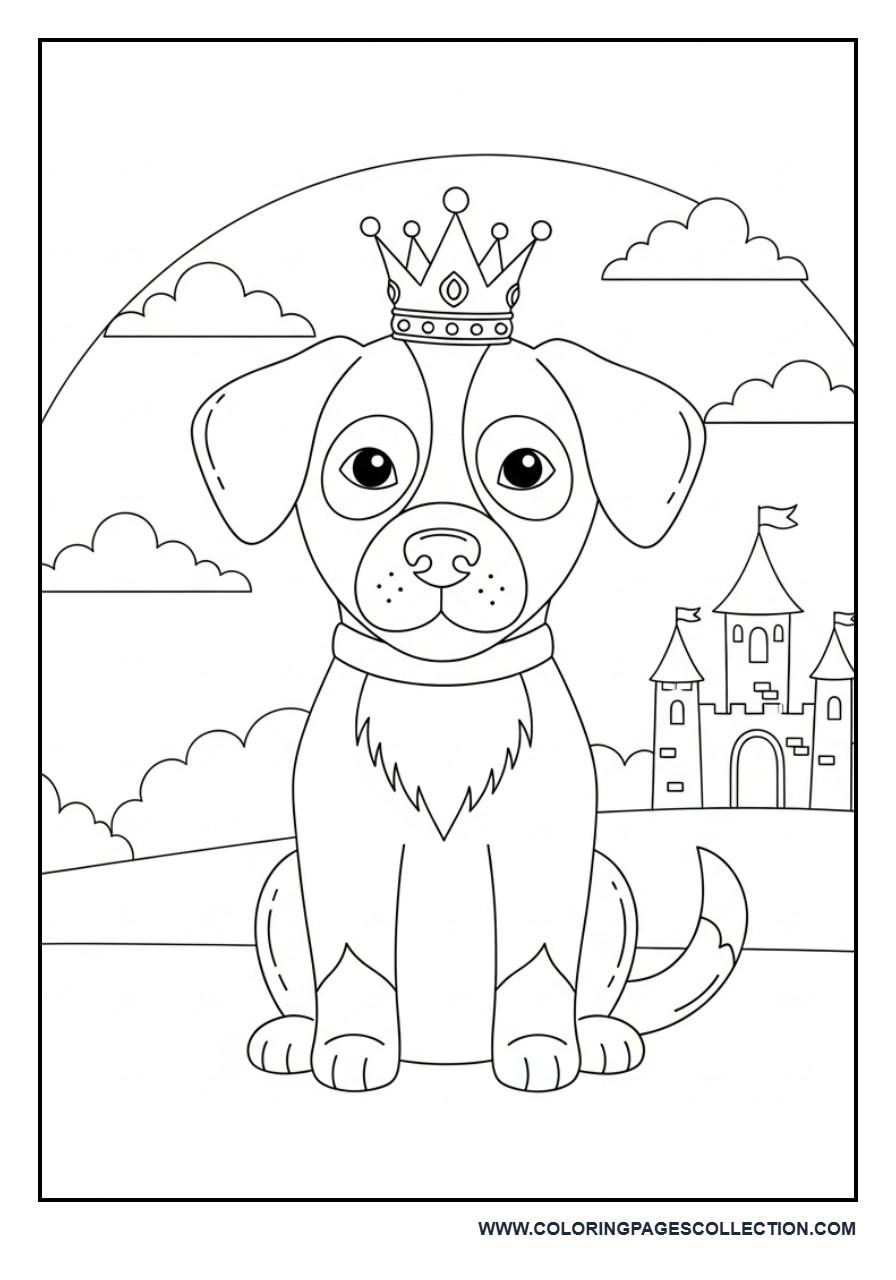 Fairy Tale Dog with Crown