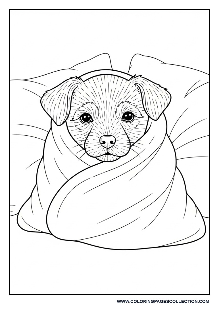 Puppy with Blanket