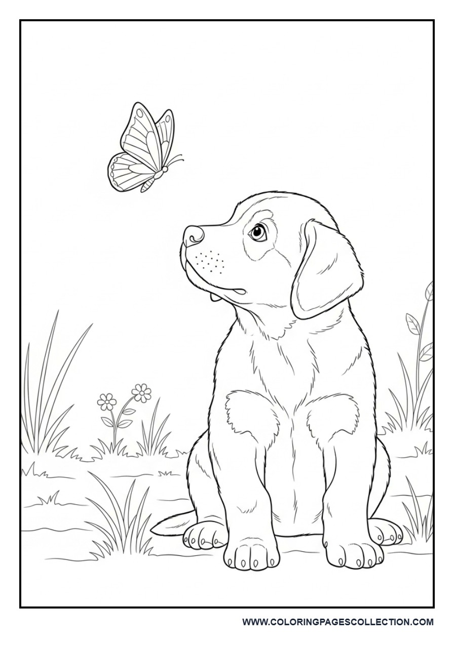 Puppy with Butterfly