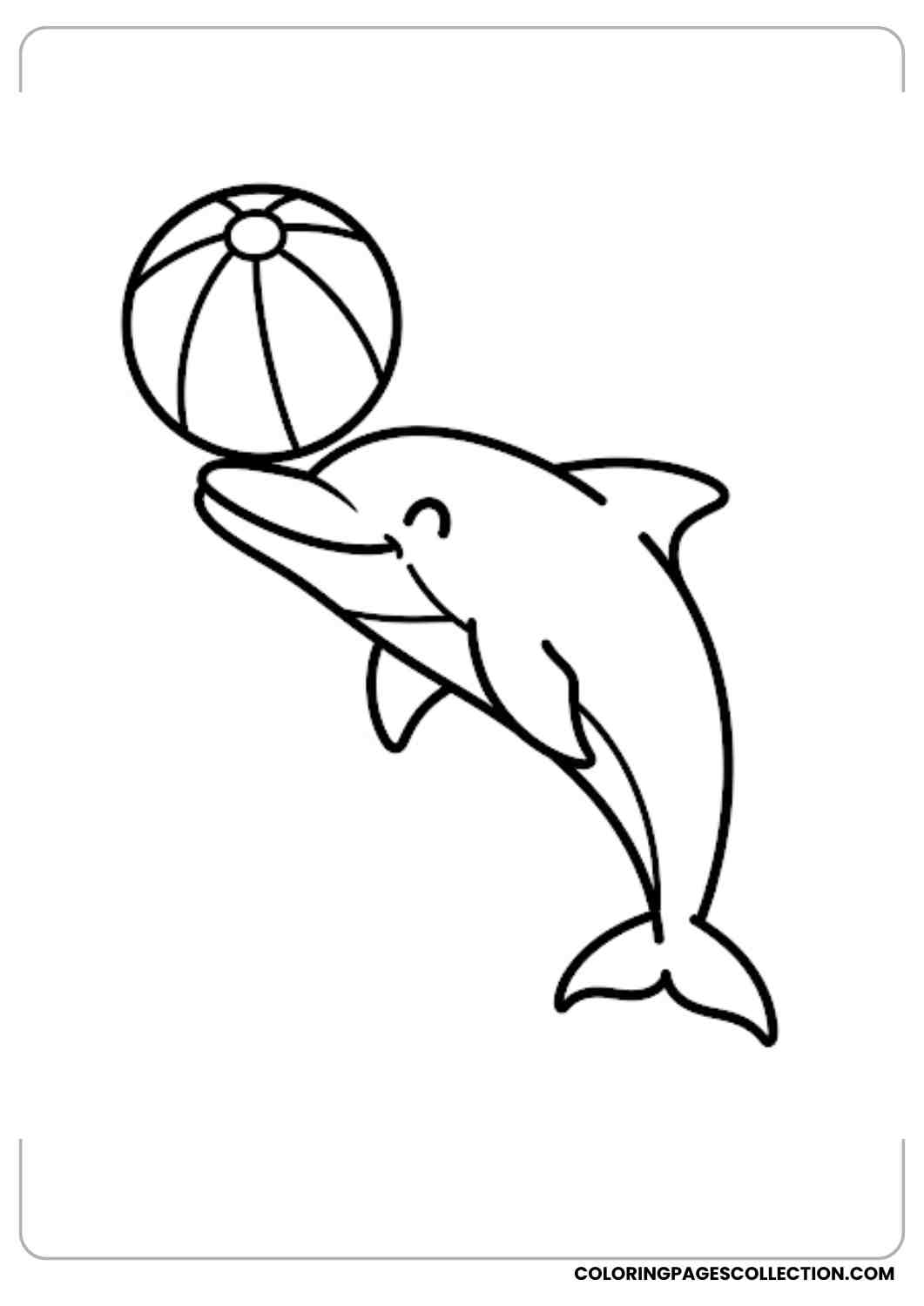 Dolphin Balancing Beach Ball coloring page.