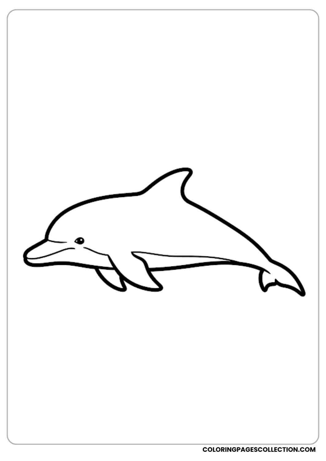 Simple Swimming Dolphin coloring page.