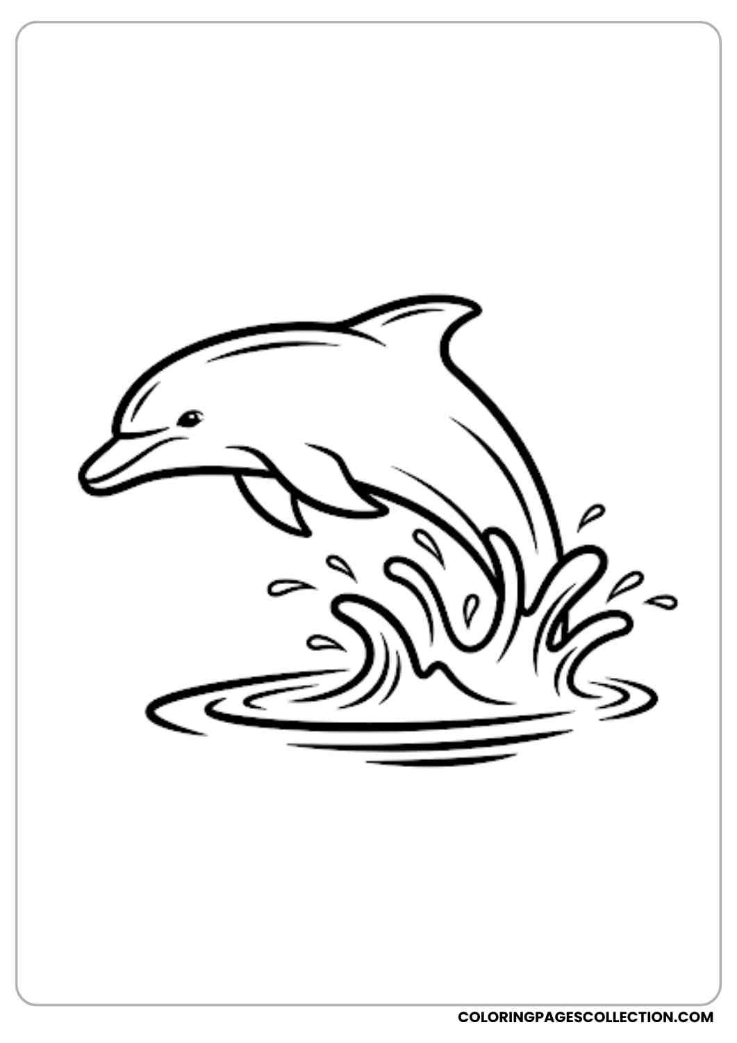 Water-Splashing Dolphin coloring page.