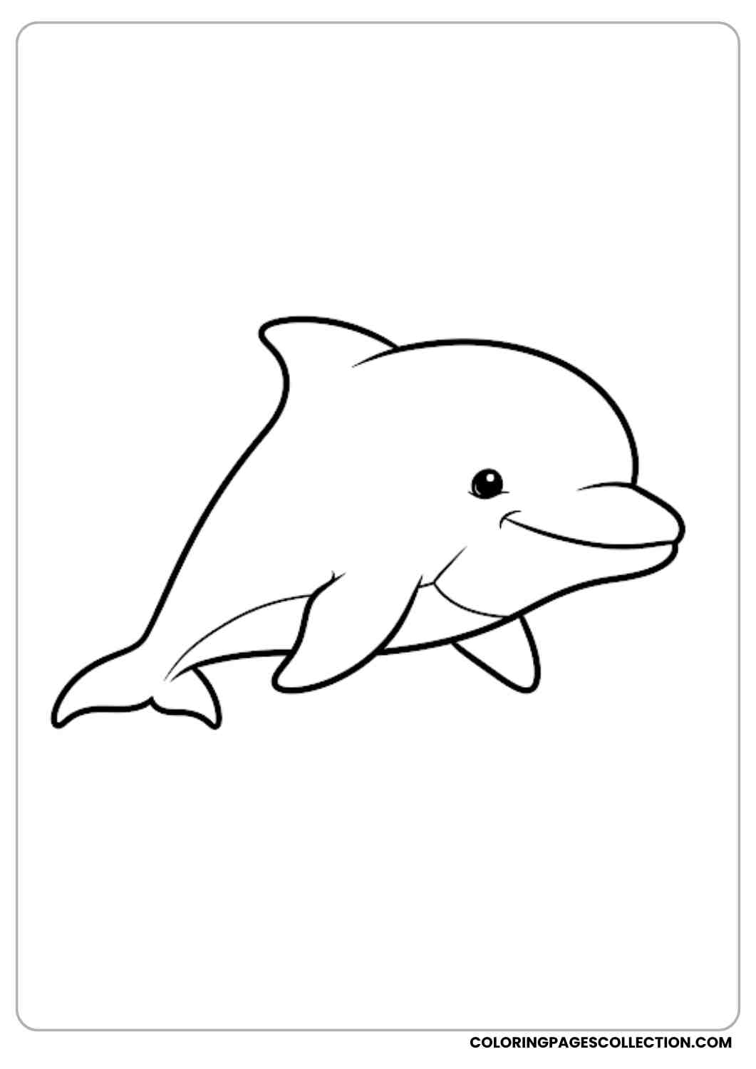 Smiling Baby Dolphin coloring page.