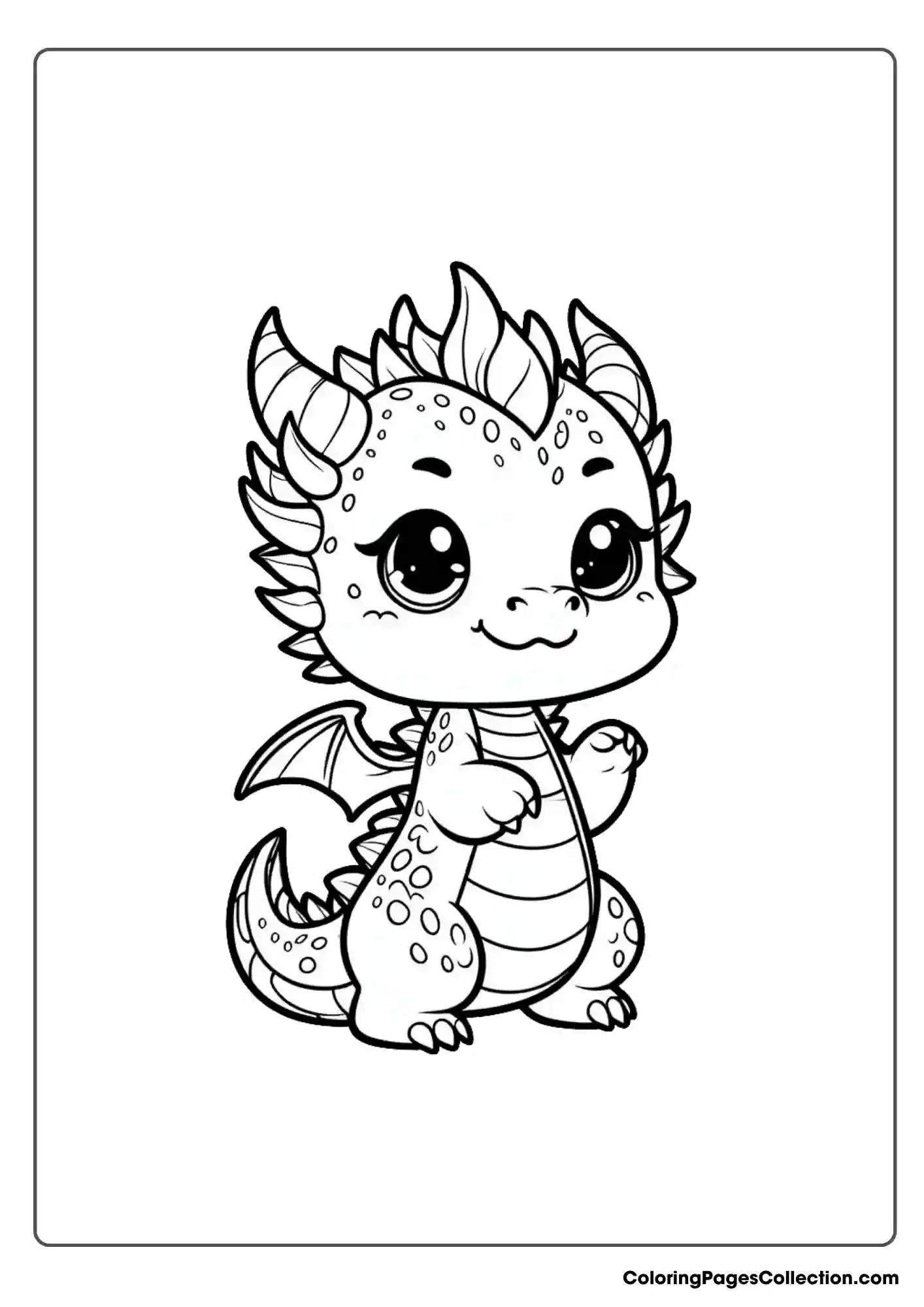 dragon coloring page, Cute Dragon Coloring Page