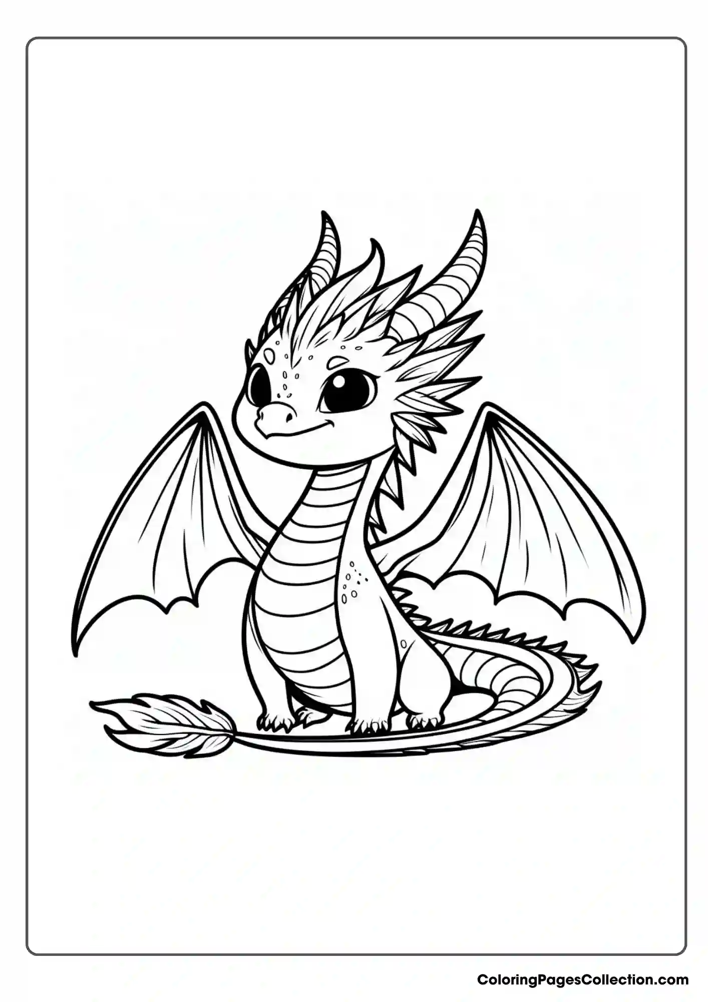 dragon coloring page, Cute Dragon Coloring Page