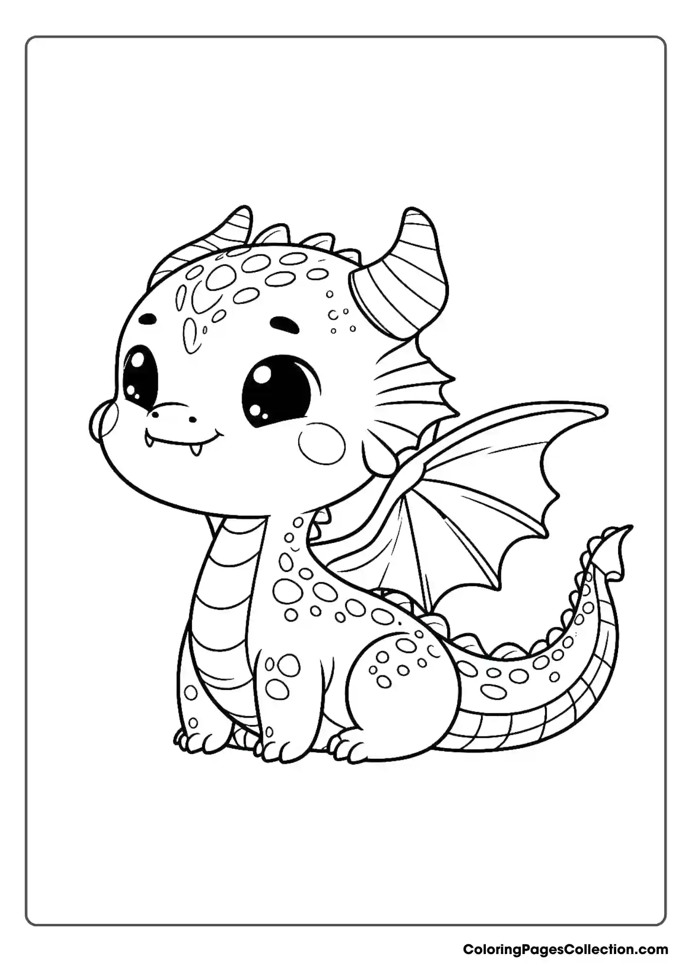 dragon coloring page, Cute Dragon Coloring Page