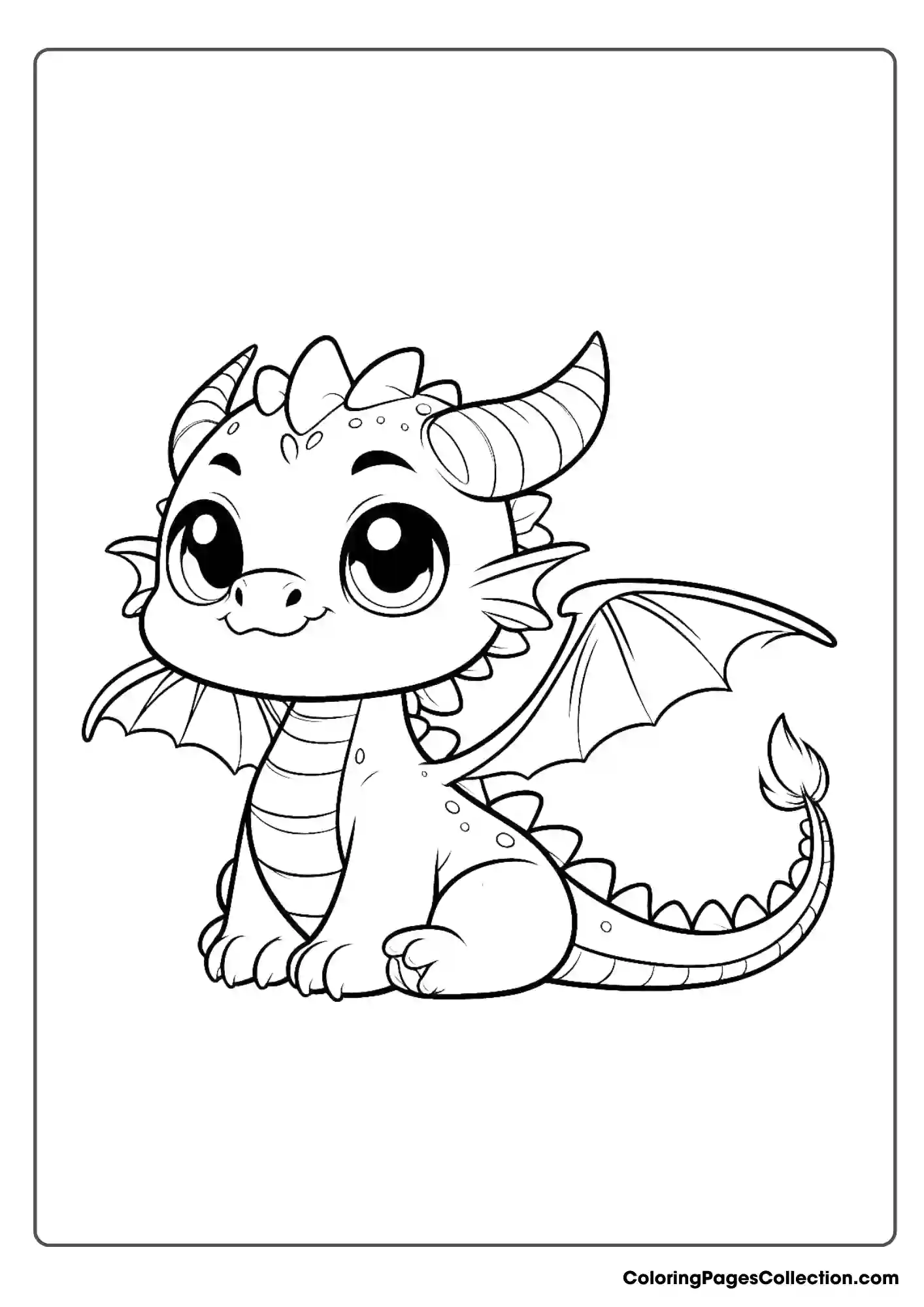 dragon coloring page, Cute Dragon Coloring Page