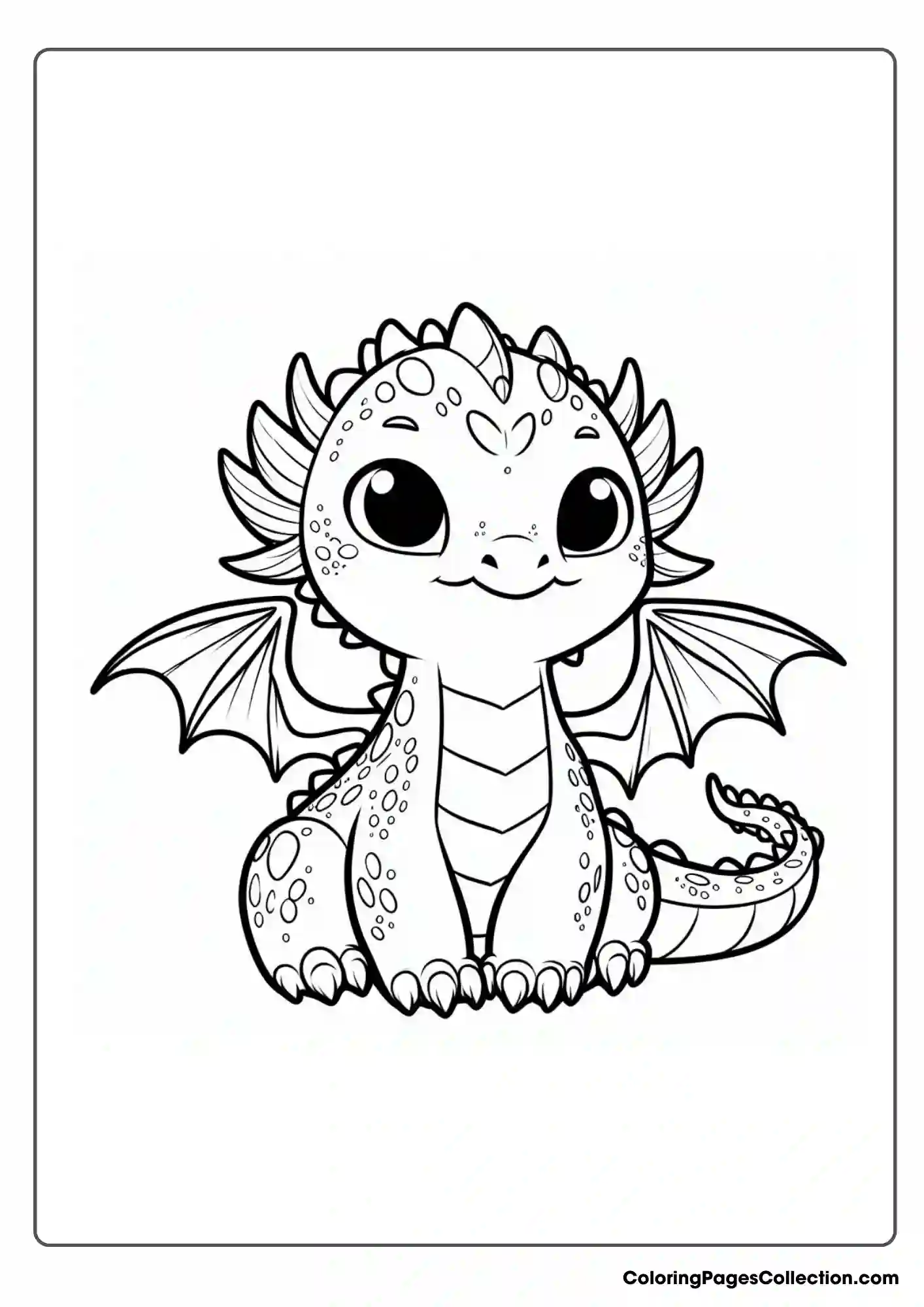 dragon coloring page, Cute Dragon Coloring Page