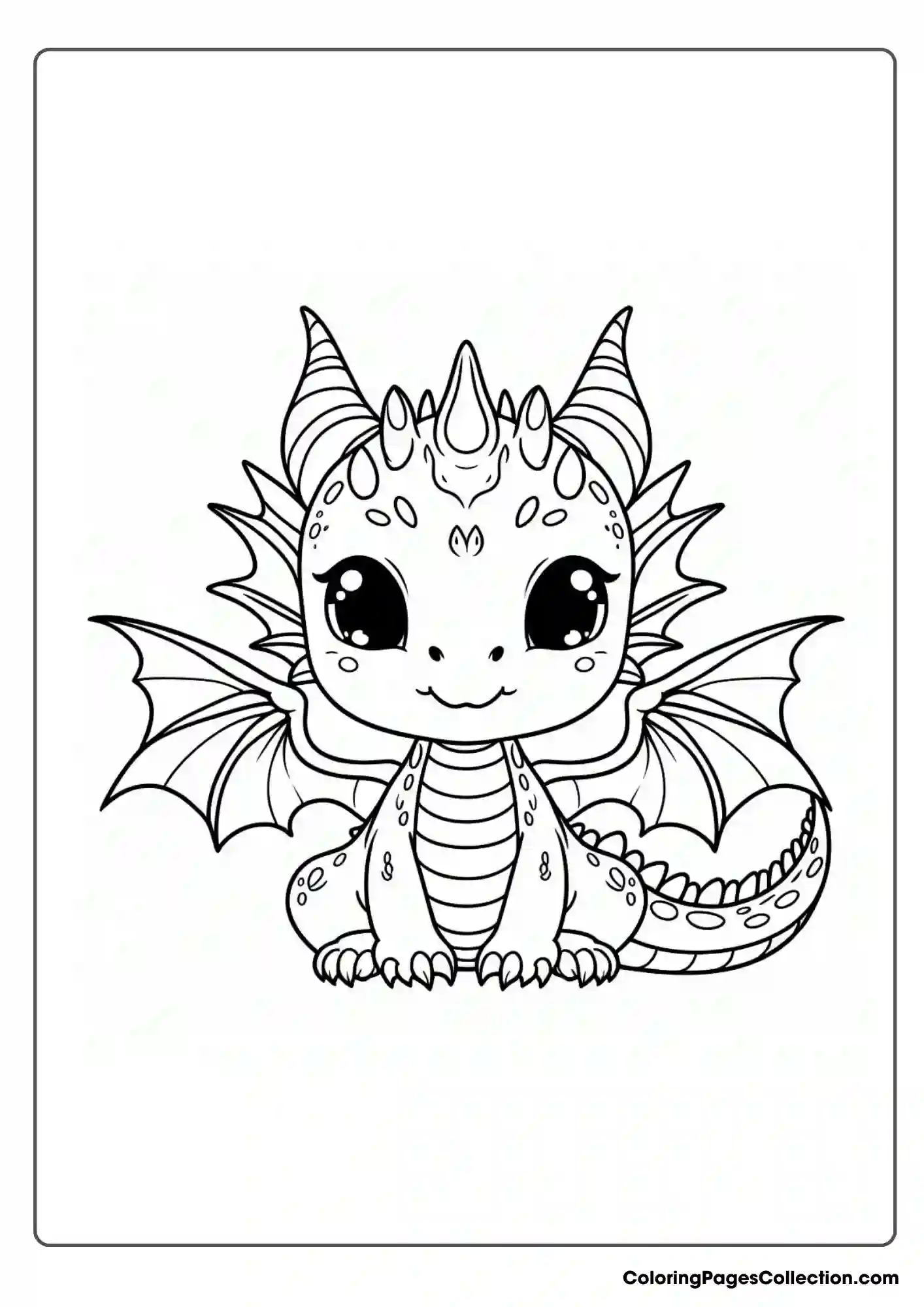 dragon coloring page, Cute Dragon Coloring Page
