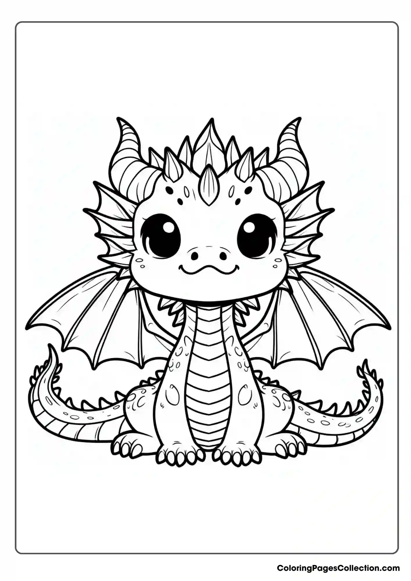 dragon coloring page, Cute Dragon Coloring Page