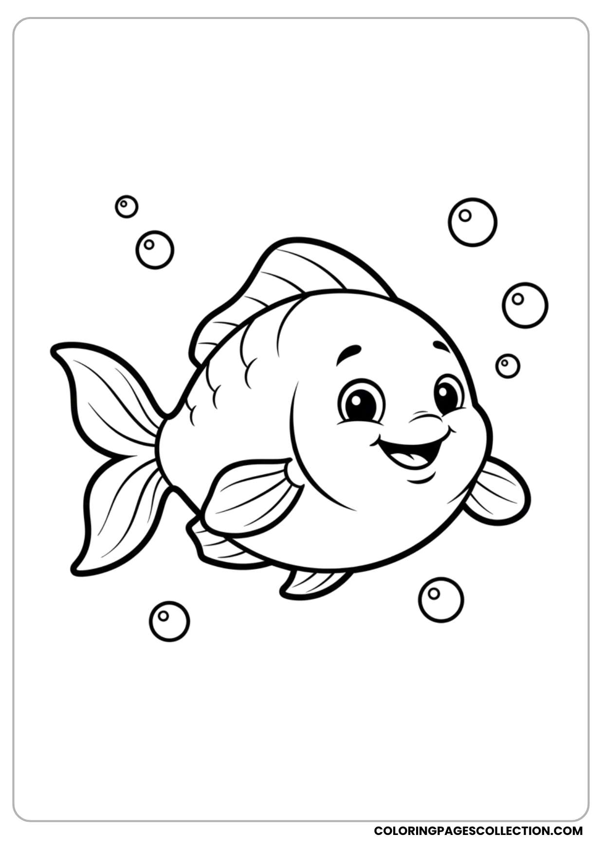 This detailed simple happy fish coloring page will look fantastic when you bring it alive.