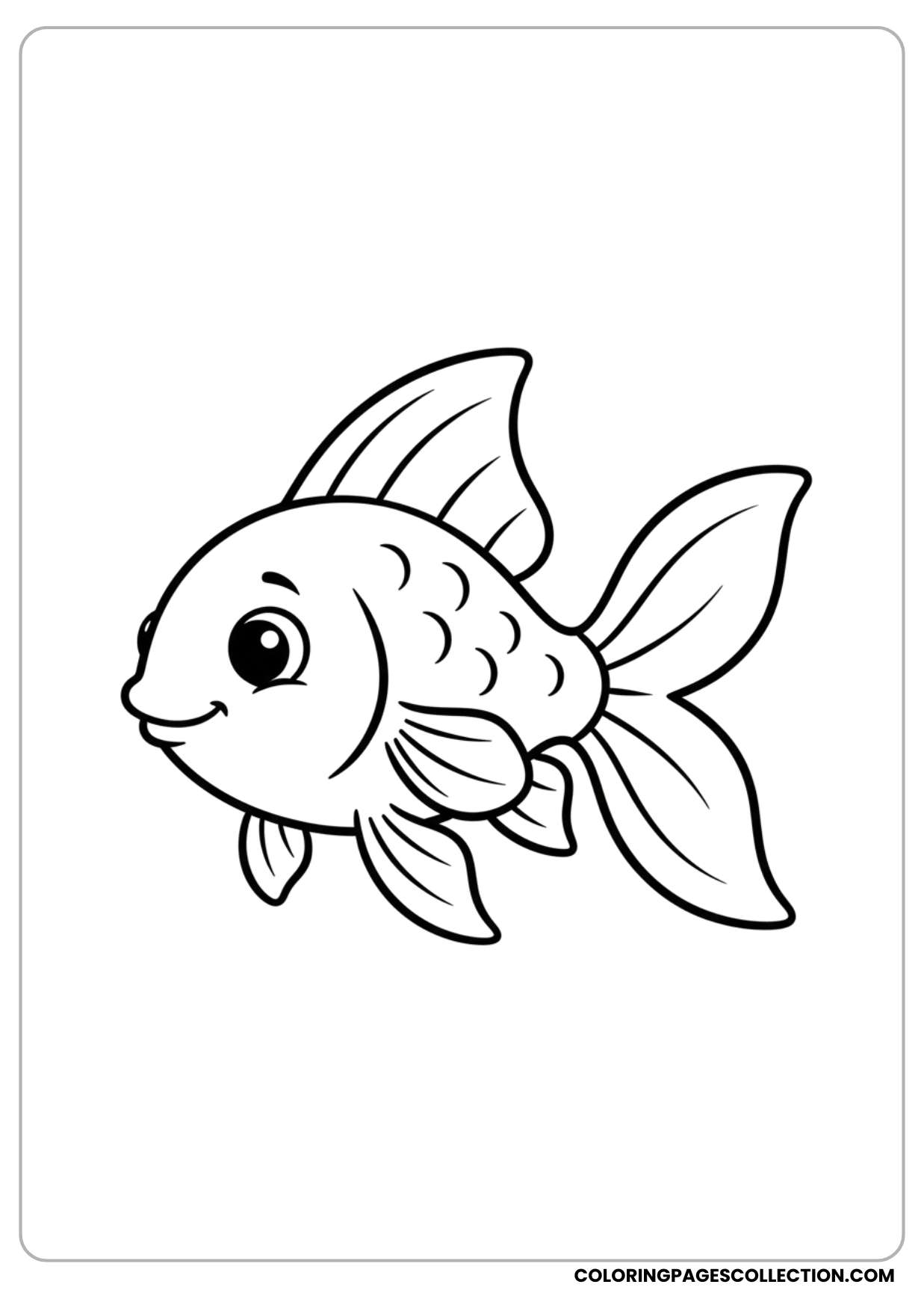 This playful simple outline fish coloring page will be even more fun when you color it.