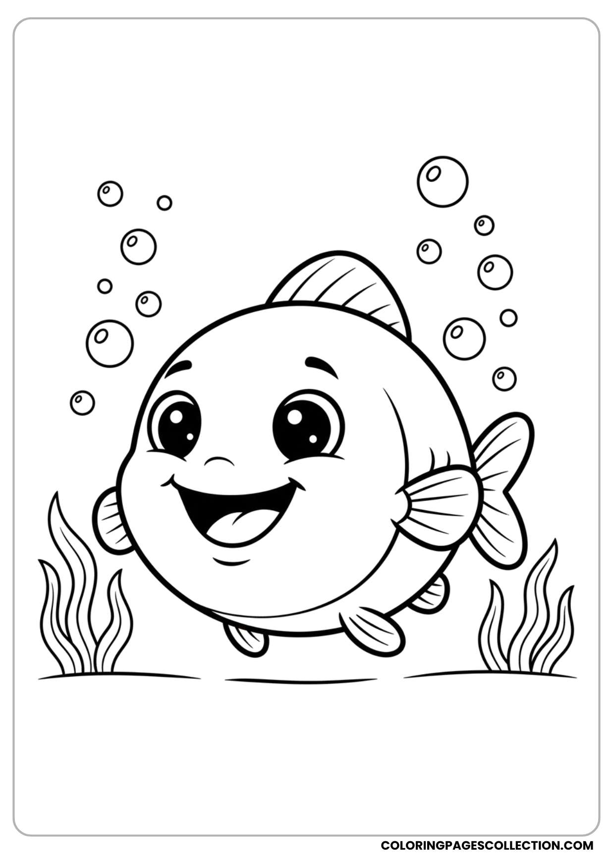 This magic simple happy fish coloring page can take on all the colors you dream up.