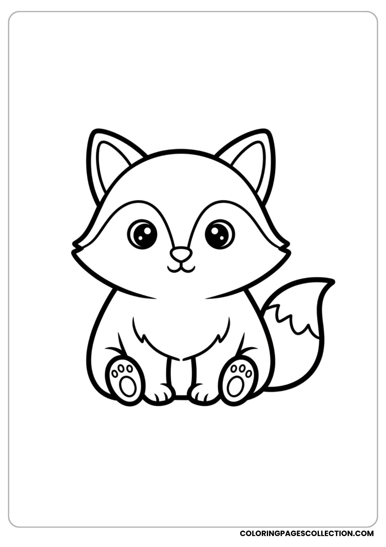 Cartoon Fox Sitting Coloring Page
