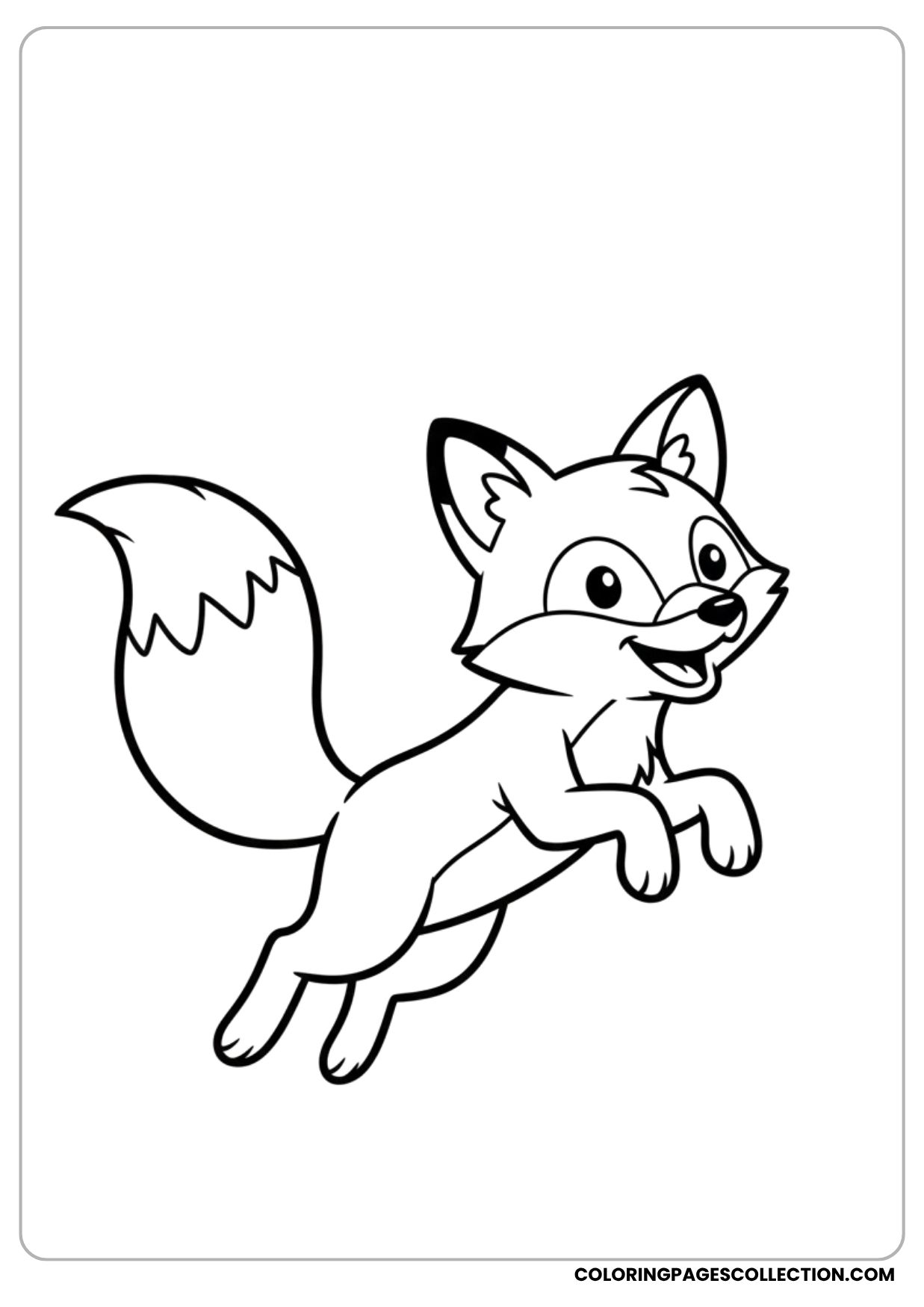 Jumping Fox Silhouette Coloring Page
