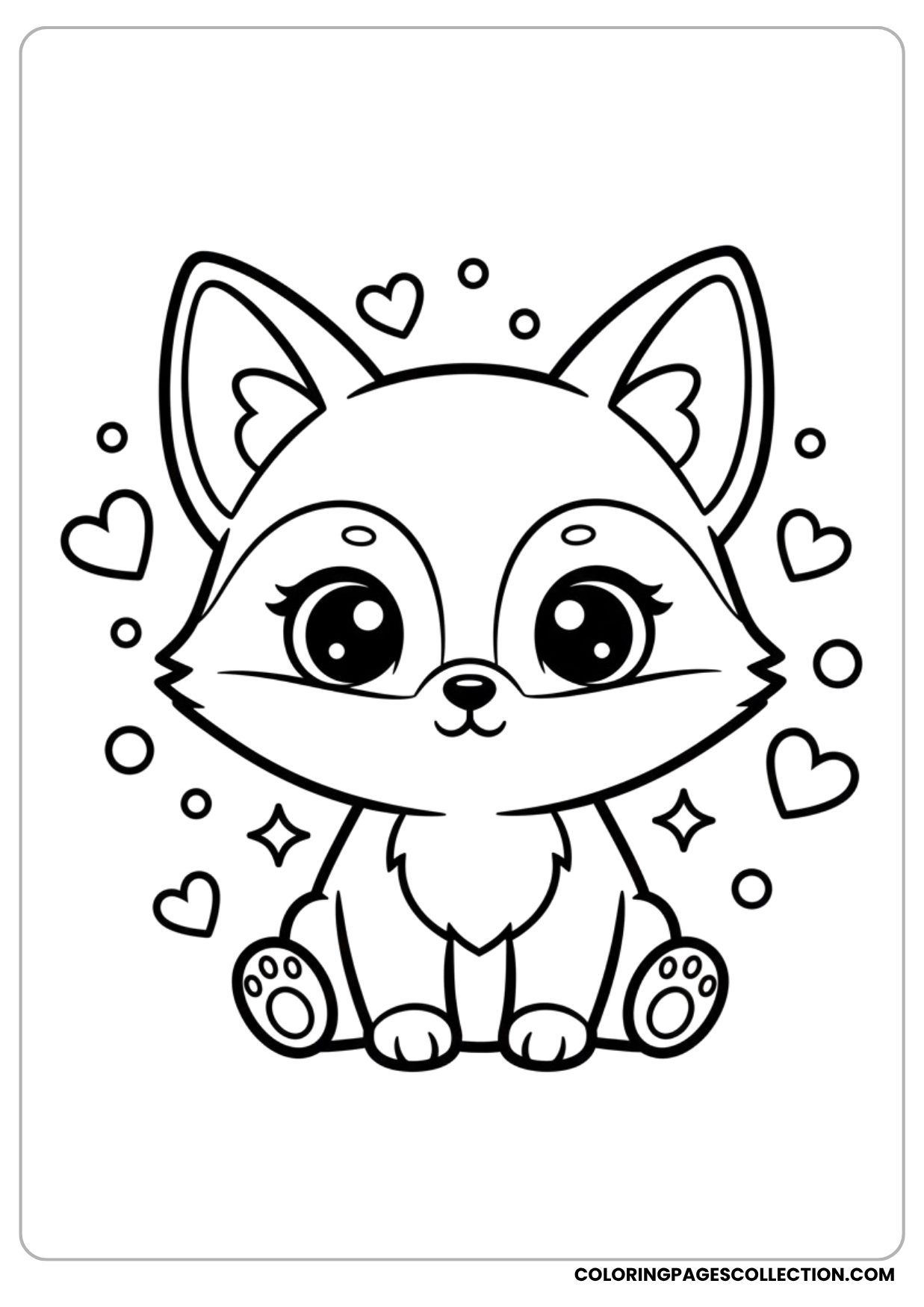 Realistic Forest Fox Coloring Page