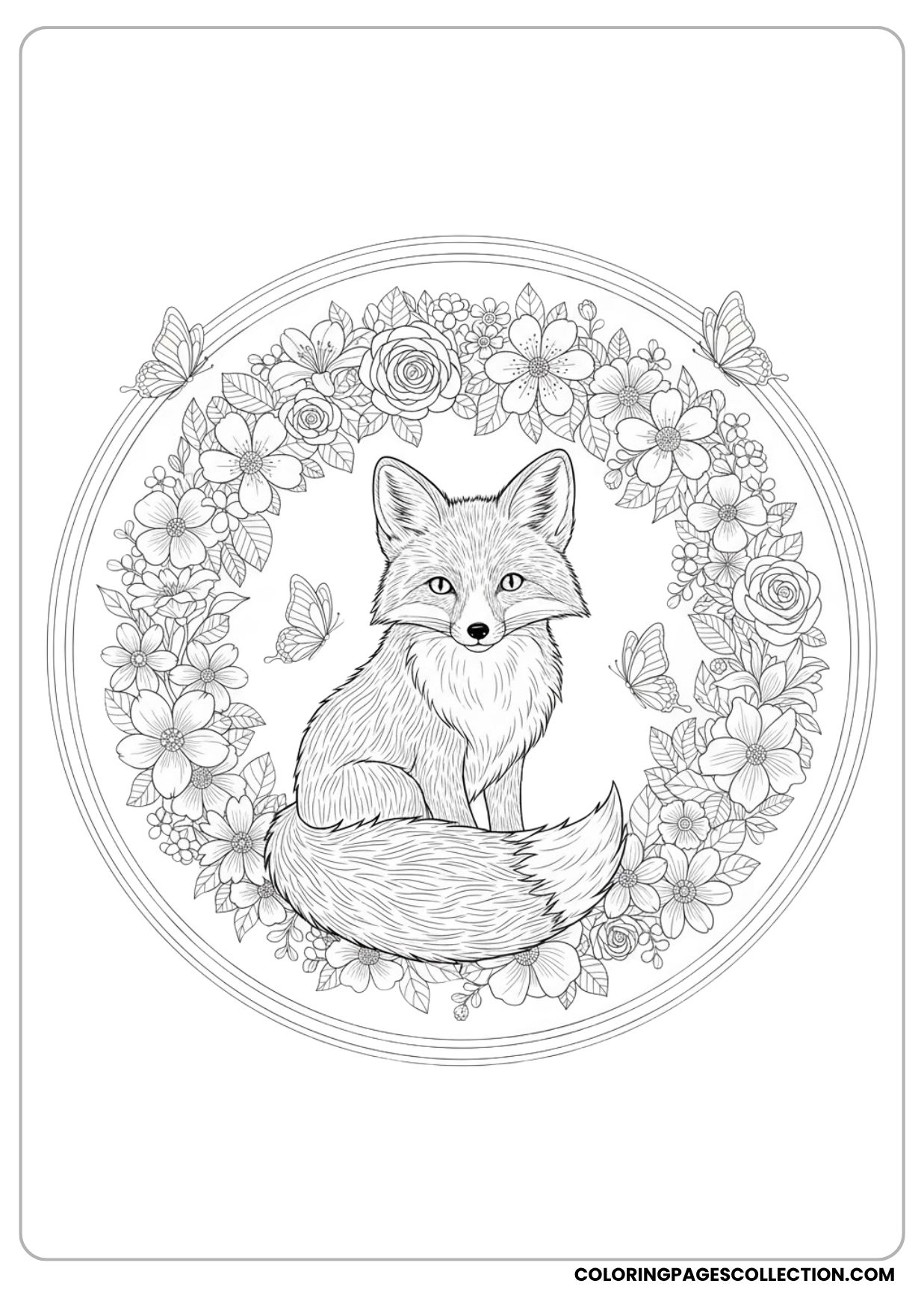 Playful Baby Fox Coloring Page