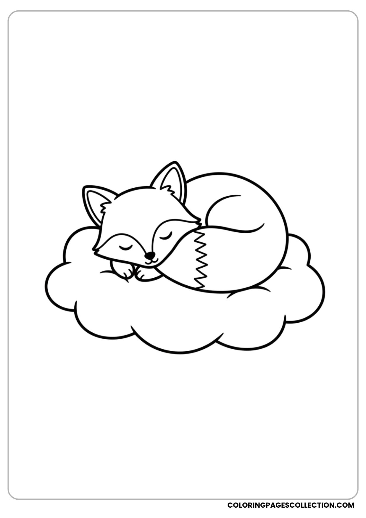 Sleeping Fox Coloring Page