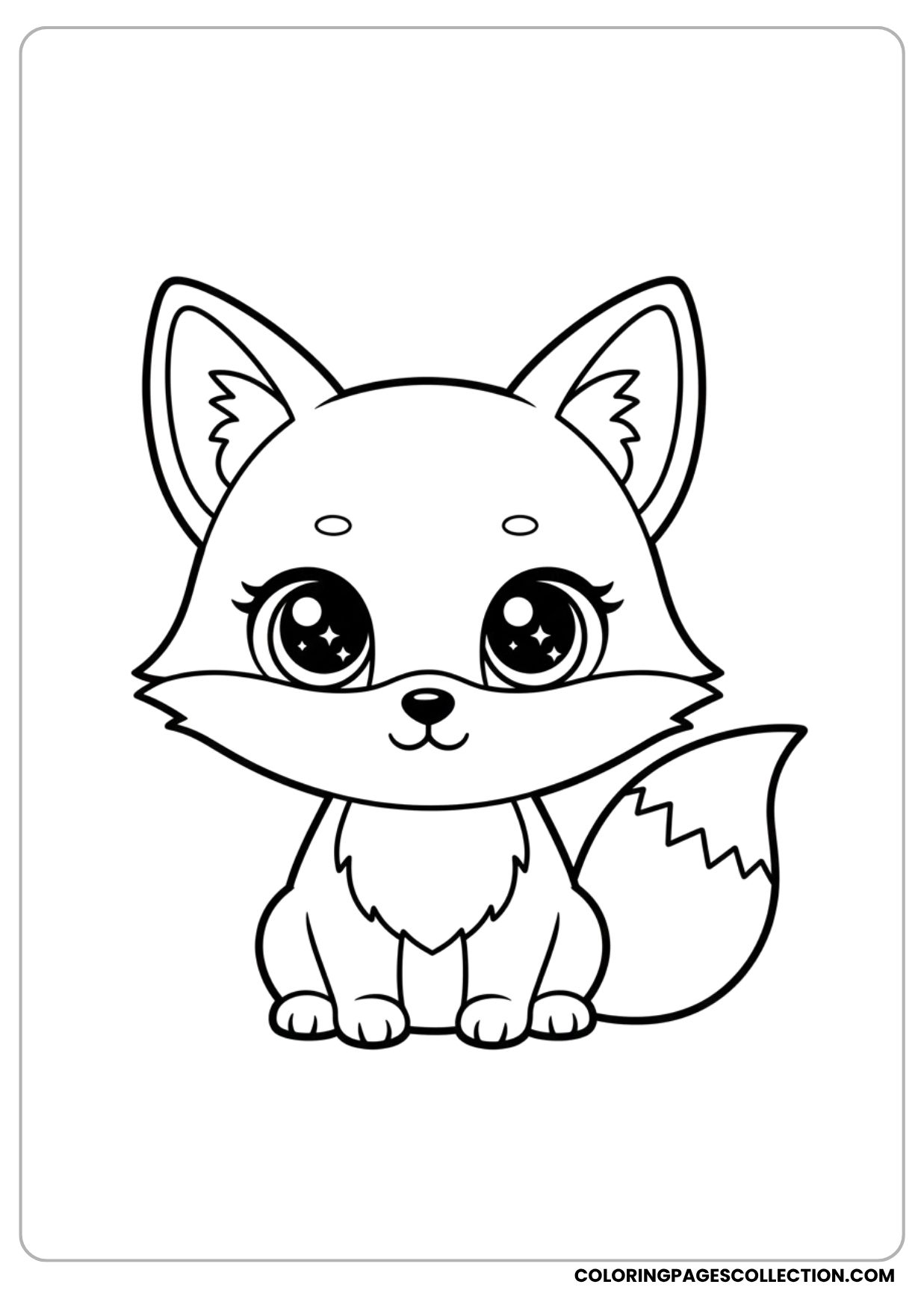 Adorable Baby Fox Coloring Page