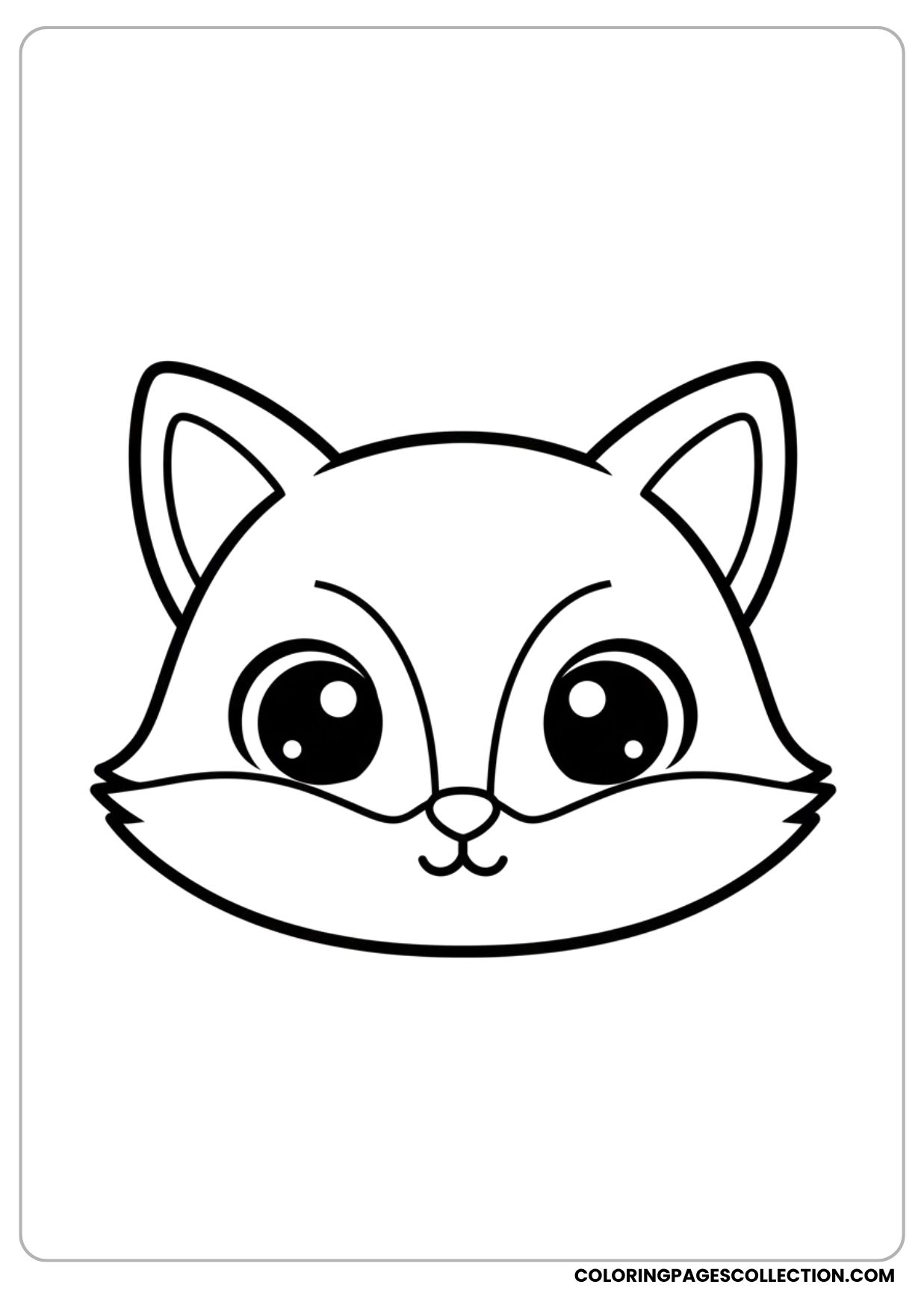 Fox Face Close-Up Coloring Page