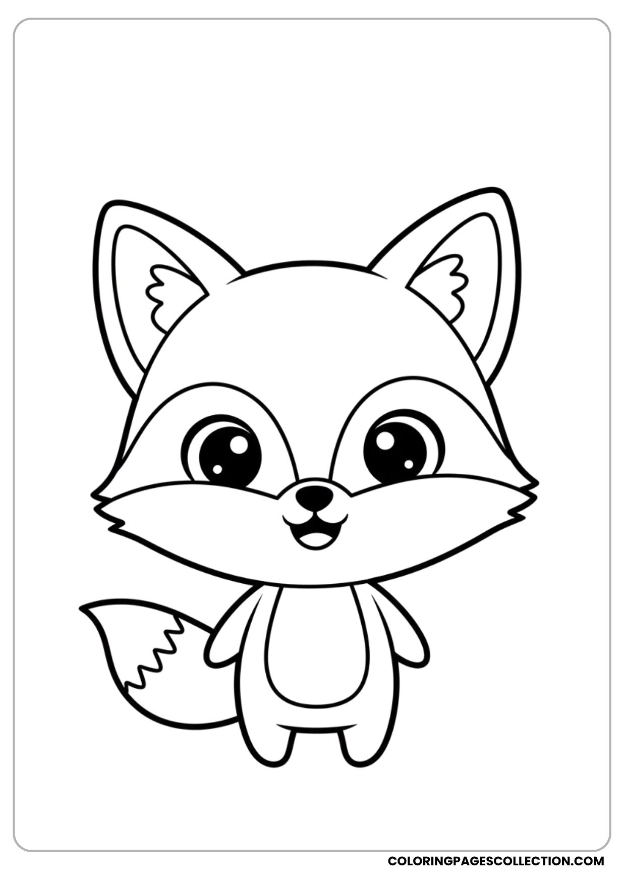 Standing Fox Cartoon Coloring Page