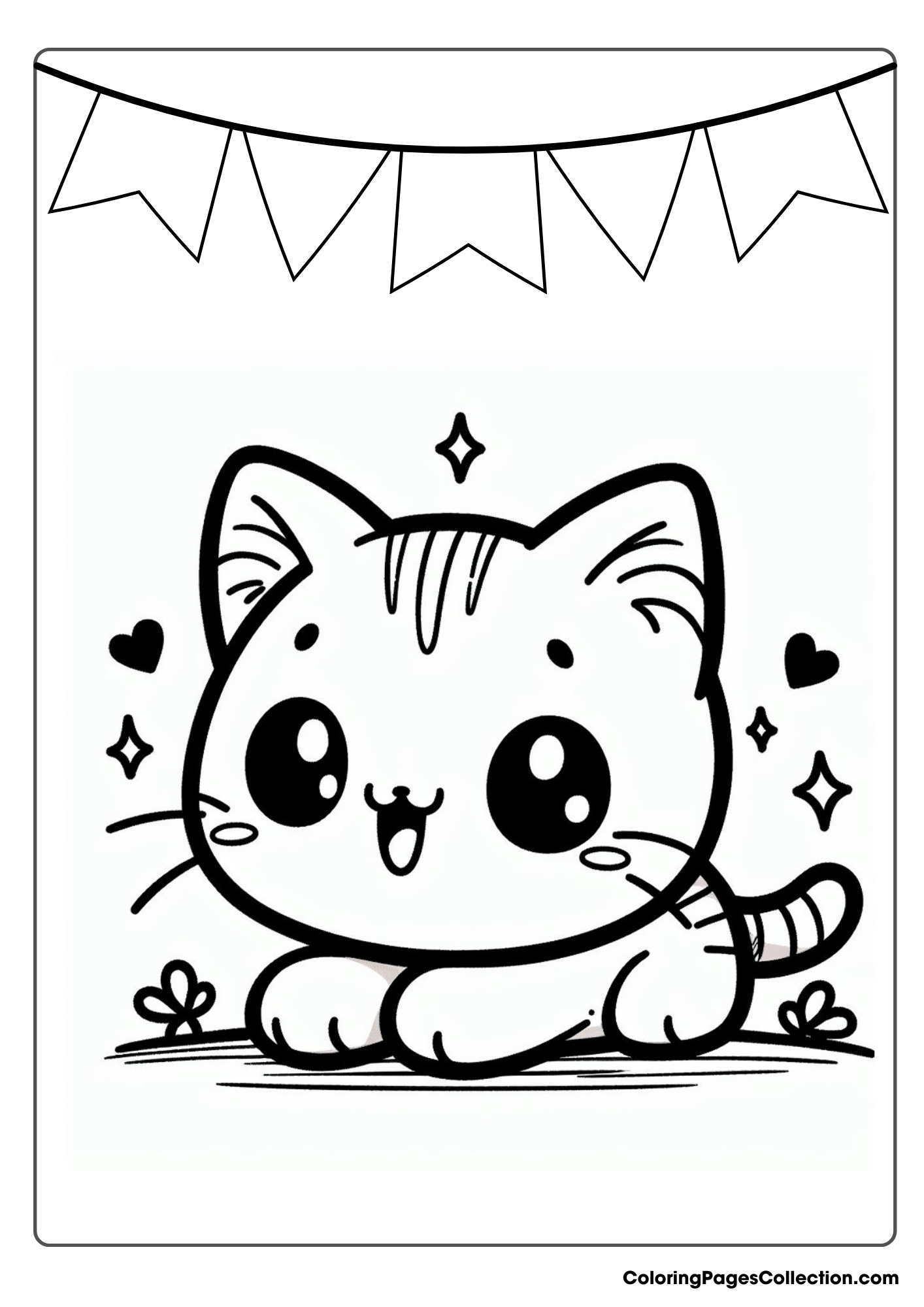 Cartoon Kitten Coloring Pages 2025 