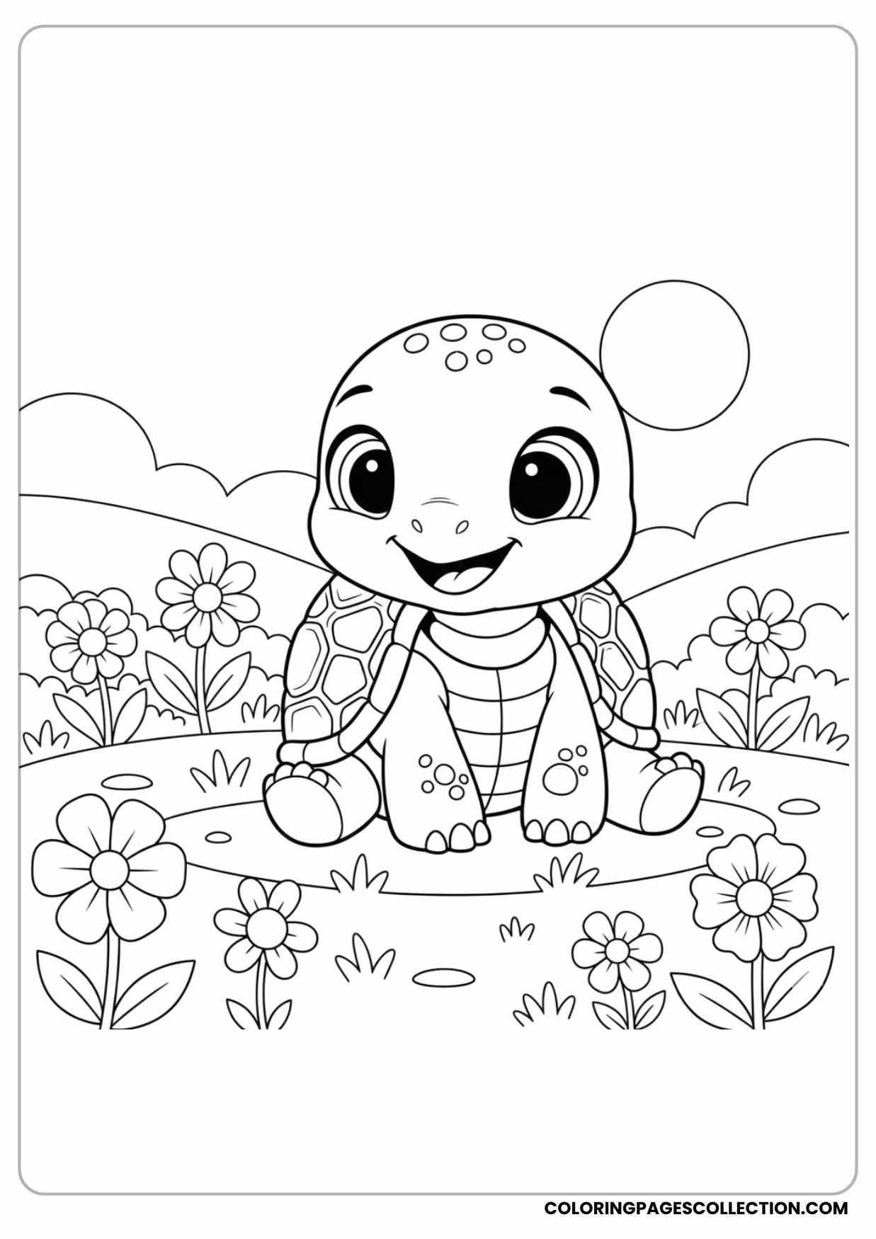 Cute Baby Turtle Coloring Page