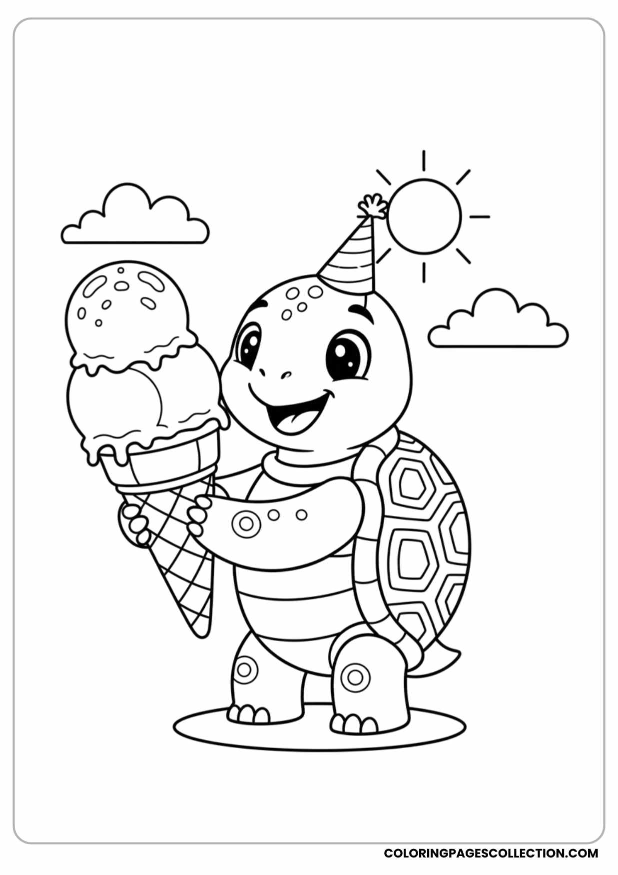 Turtle Holding an Ice Cream